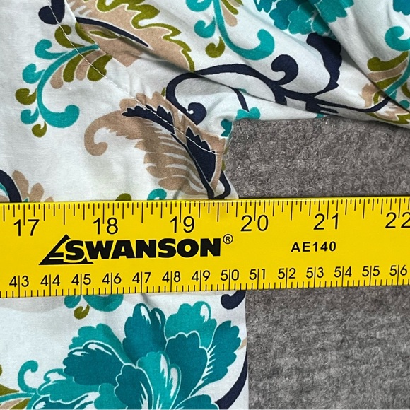 Jones New York Blue Floral Signature Stretch Button Up Long Sleeve Womens Medium - Picture 8 of 9